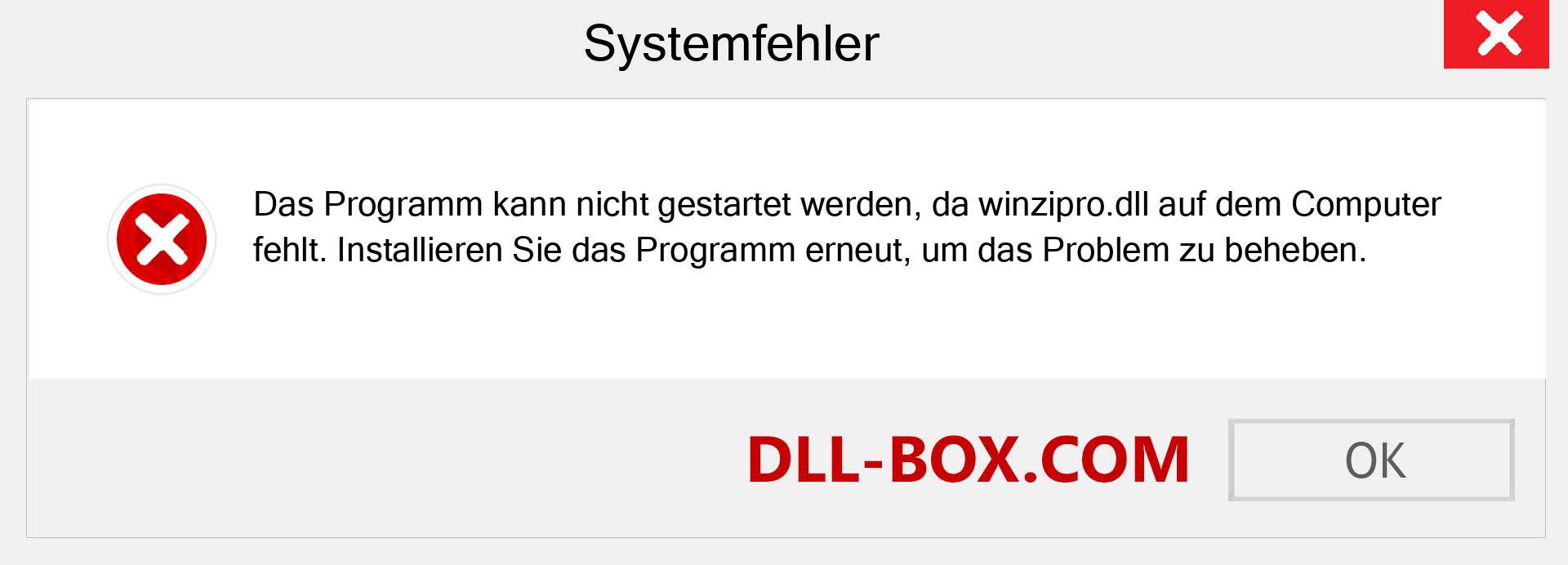 winzipro.dll-Datei fehlt?. Download für Windows 7, 8, 10 - Fix winzipro dll Missing Error unter Windows, Fotos, Bildern