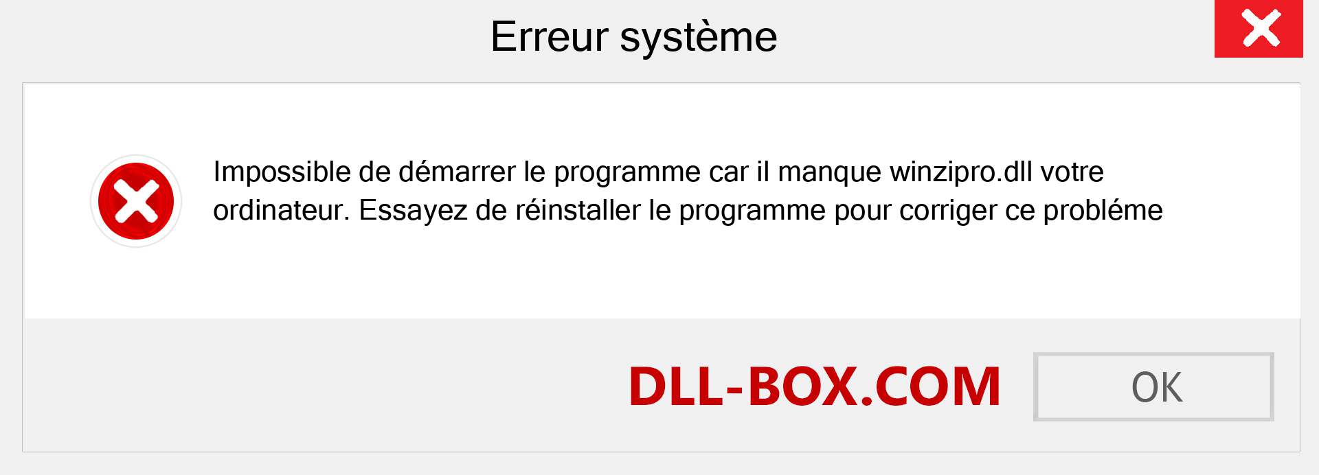 Le fichier winzipro.dll est manquant ?. Télécharger pour Windows 7, 8, 10 - Correction de l'erreur manquante winzipro dll sur Windows, photos, images